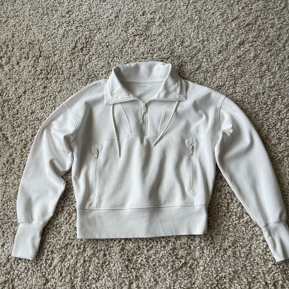 Old Navy Active White Zip Pullover